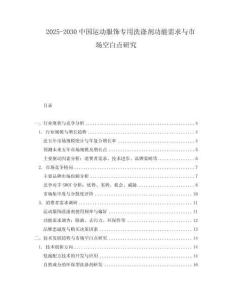 2025-2030中國運動服飾專用洗滌劑功能需求與市場空白點研究
