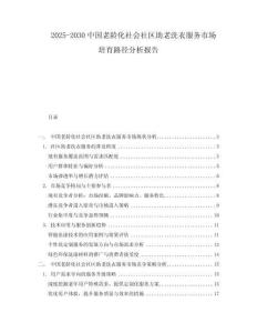 2025-2030中國老齡化社會社區(qū)助老洗衣服務市場培育路徑分析報告