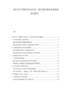 2025年中國(guó)機(jī)動(dòng)車馮紅燈／逆行監(jiān)控系統(tǒng)市場(chǎng)調(diào)查研究報(bào)告