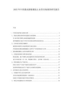 2025年中國遇水膨脹橡膠止水帶市場調查研究報告