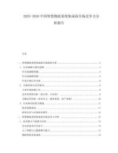 2025-2030中國智慧物流系統(tǒng)集成商市場(chǎng)競(jìng)爭力分析報(bào)告