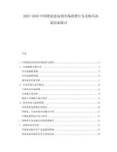 2025-2030中國漂洗添加劑市場消費(fèi)行為及購買決策因素探討
