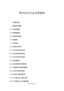 審計(jì)會(huì)計(jì)行業(yè)分析報(bào)告