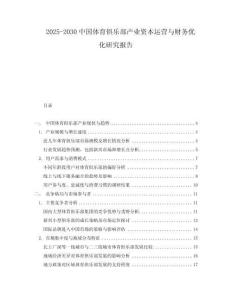 2025-2030中國體育俱樂部產(chǎn)業(yè)資本運(yùn)營與財務(wù)優(yōu)化研究報告
