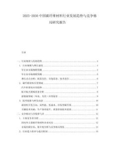 2025-2030中國碳纖維材料行業發展趨勢與競爭格局研究報告