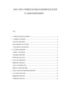 2025-2030中國碳交易市場運行機制研究及企業參與與國際經驗借鑒報告