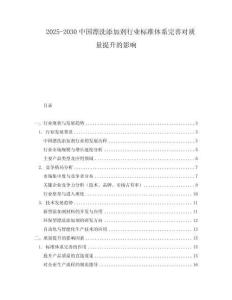 2025-2030中國漂洗添加劑行業(yè)標(biāo)準(zhǔn)體系完善對質(zhì)量提升的影響