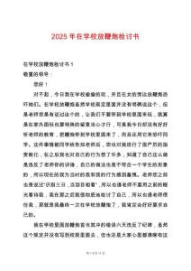 2025年在學(xué)校放鞭炮檢討書