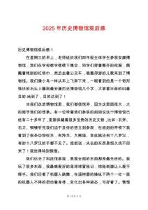 2025年歷史博物館觀后感