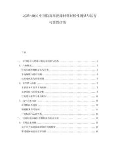 2025-2030中國特高壓絕緣材料耐候性測試與運(yùn)行可靠性評估