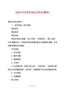 2025年大學生創業計劃書(精華)