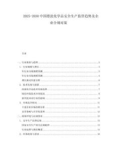 2025-2030中國漂洗化學(xué)品安全生產(chǎn)監(jiān)管趨勢及企業(yè)合規(guī)對策