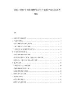 2025-2030中國(guó)生物燃?xì)庠谵r(nóng)村能源中的應(yīng)用潛力報(bào)告