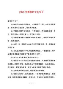 2025年唯美的文藝句子