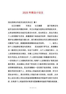 2025年商法小論文