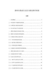 教師自我成長反思與整改路徑探索