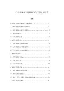 心理學視角下情緒調節的干預機制研究