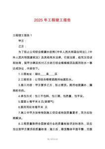 2025年工程竣工報告