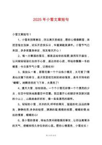 2025年小雪文案短句