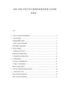 2025-2030中國衛星互聯網星座建設進度與應用場景展望