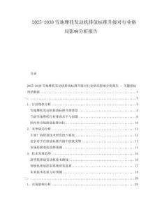 2025-2030雪地摩托發(fā)動機排放標準升級對行業(yè)格局影響分析報告