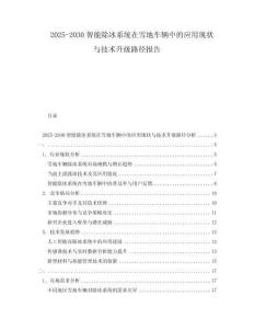 2025-2030智能除冰系統(tǒng)在雪地車輛中的應用現(xiàn)狀與技術升級路徑報告