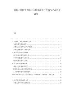 2025-2030中國電子支付市場用戶行為與產品創新研究