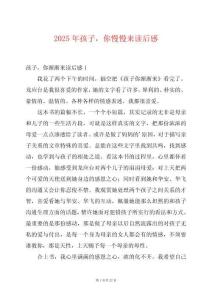 2025年孩子，你慢慢來讀后感