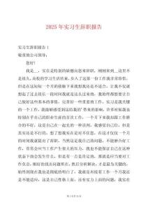 2025年實(shí)習(xí)生辭職報(bào)告