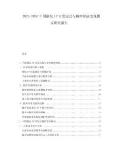 2025-2030中國潮玩IP開發運營與粉絲經濟變現模式研究報告