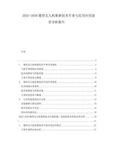 2025-2030微型無人機(jī)集群技術(shù)軍事與民用應(yīng)用前景分析報(bào)告