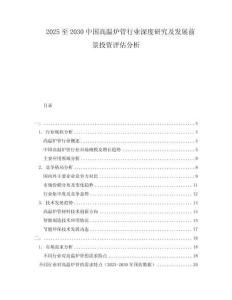2025至2030中國(guó)高溫爐管行業(yè)深度研究及發(fā)展前景投資評(píng)估分析