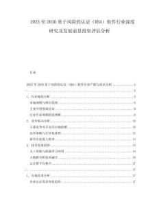 2025至2030基于風險的認證（RBA）軟件行業深度研究及發展前景投資評估分析