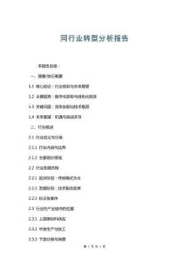 同行业转型分析报告