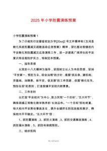 2025年小學防震演練預案