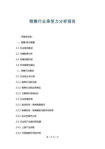 銷售行業(yè)承受力分析報(bào)告