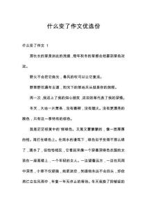 什么變了作文優(yōu)選份