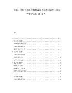 2025-2030雪地工程機(jī)械液壓系統(tǒng)故障診斷與預(yù)防性維護(hù)市場分析報告