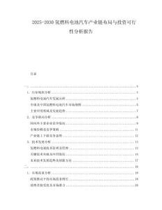 2025-2030氫燃料電池汽車產(chǎn)業(yè)鏈布局與投資可行性分析報(bào)告