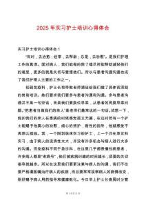 2025年實(shí)習(xí)護(hù)士培訓(xùn)心得體會(huì)