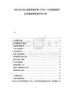 2025至2030成套終端空調(diào)（PTAC）行業(yè)深度研究及發(fā)展前景投資評(píng)估分析