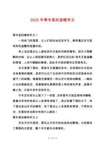 2025年寒冬里的溫暖作文