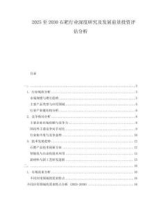 2025至2030石耙行業深度研究及發展前景投資評估分析