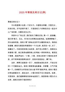 2025年寒假見聞日記(薦)