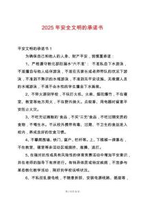 2025年安全文明的承諾書