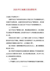 2025年工地施工安全責任書