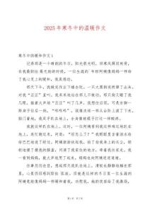 2025年寒冬中的溫暖作文