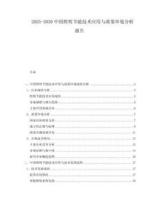 2025-2030中國(guó)照明節(jié)能技術(shù)應(yīng)用與政策環(huán)境分析報(bào)告
