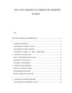 2025-2030金屬冶煉行業市場深度分析及發展趨勢研究報告