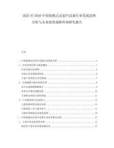 2025至2030中國便攜式反裝甲武器行業(yè)發(fā)展趨勢分析與未來投資戰(zhàn)略咨詢研究報(bào)告